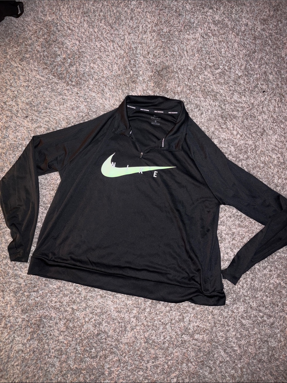 Nike Black Quarter-Zip Sweatshirt with white Swoosh
